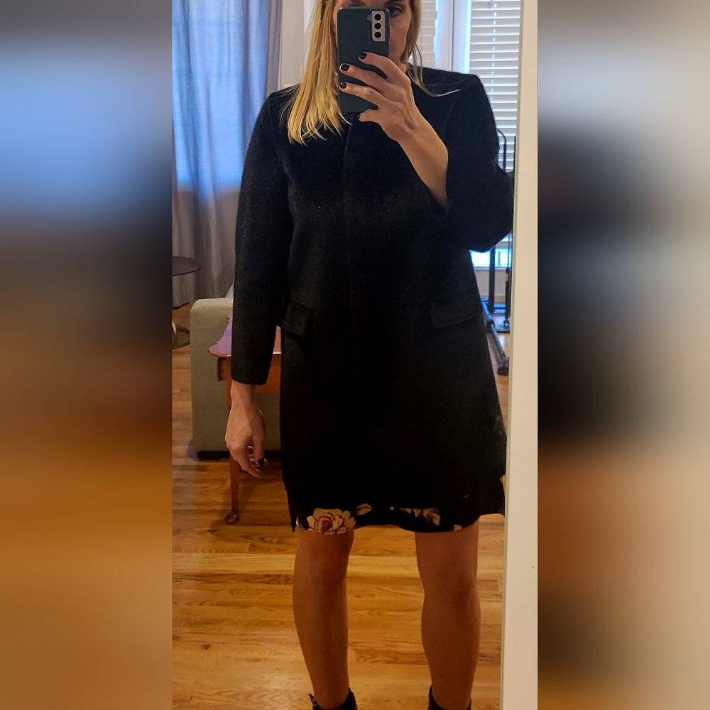 Ann Taylor black faux horse hair jacket
